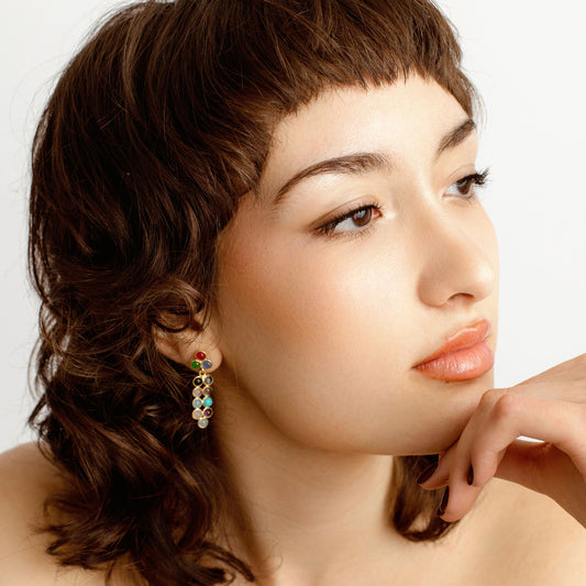 Multicolor Steine Ohrringe